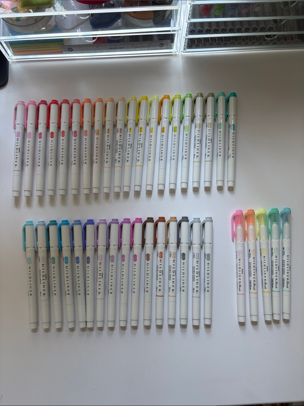 Zebra Mildliner Bundle of 41 Highlighter Markers Chisel, Fine, and Brush Tip